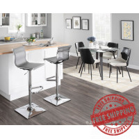 LumiSource BS-TW-MIRAGE SV Mirage Barstool with Swivel in Silver